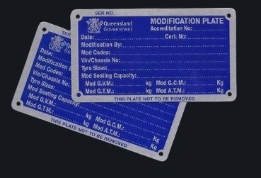 Queensland Government modification plates issued after certification